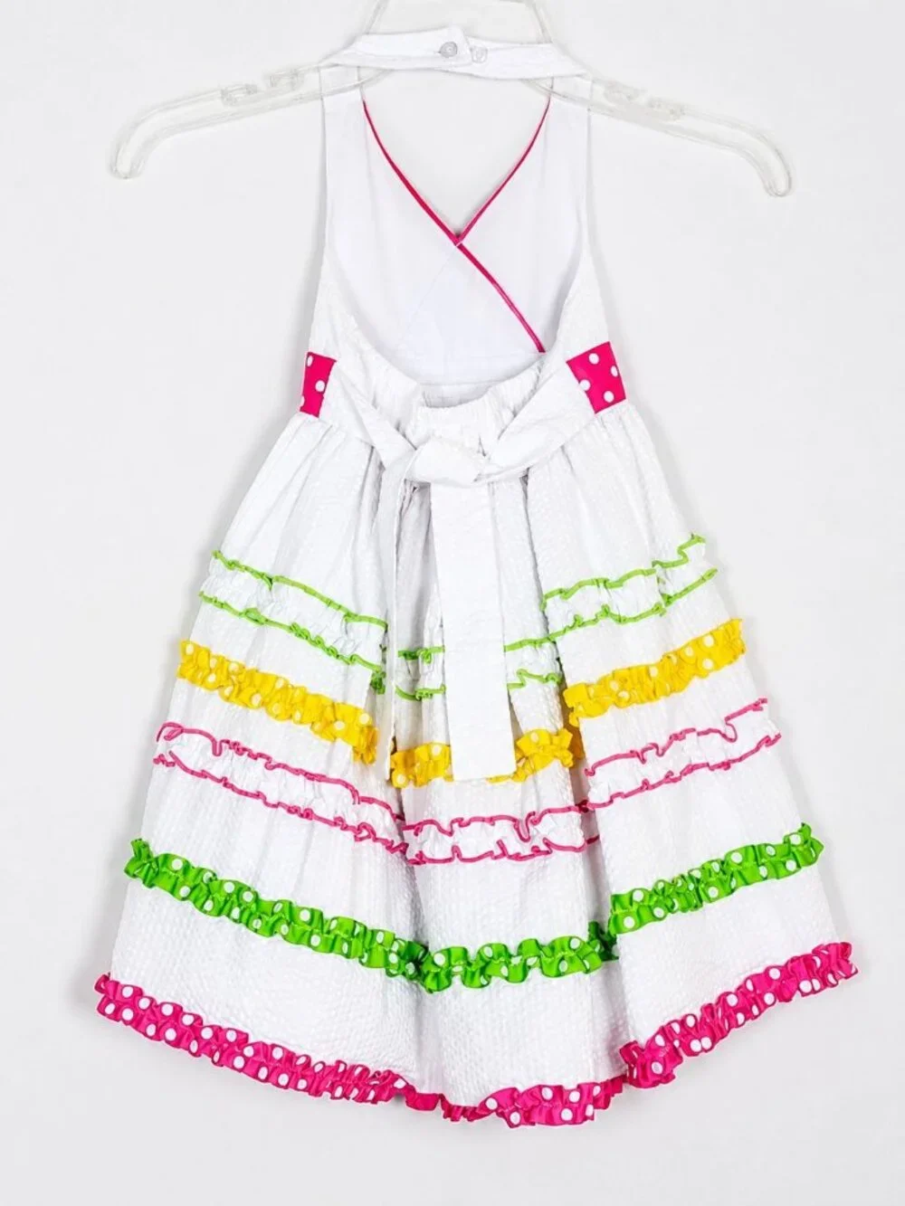 JESSICA ANN halter styled layered ruffled colorful girls dress size 4